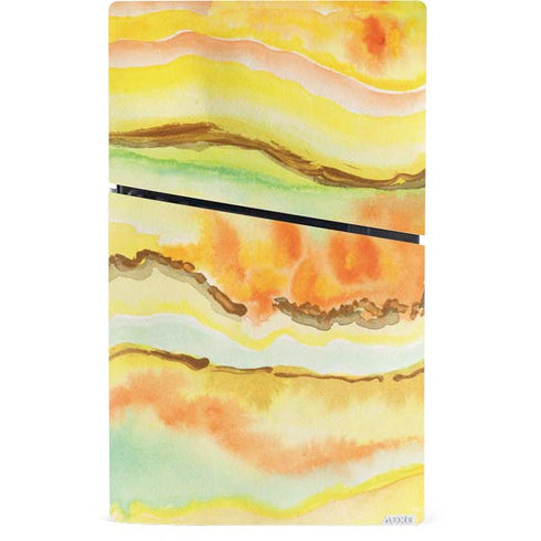 Tuscan Sun Watercolor Geode PS5 Slim Digital Edition Console Skin