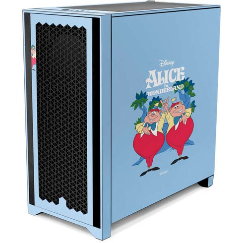 Disney Alice in Wonderland Tweedle Dee and Tweedle Dum Corsair 4000D Tempered Glass Mid-Tower ATX Case Skin