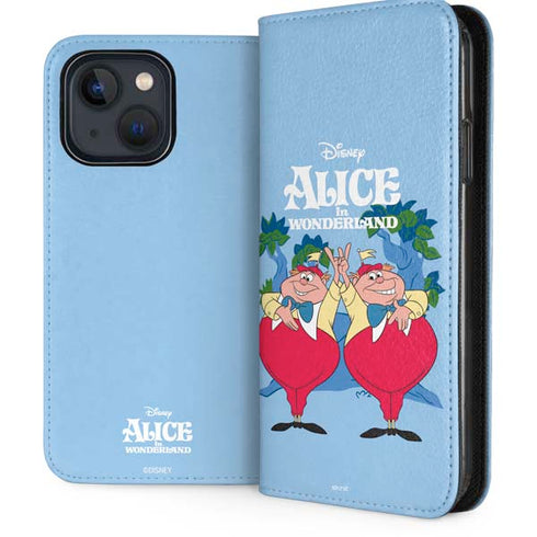 Disney Alice in Wonderland Tweedle Dee and Tweedle Dum iPhone 15 Plus Folio Case