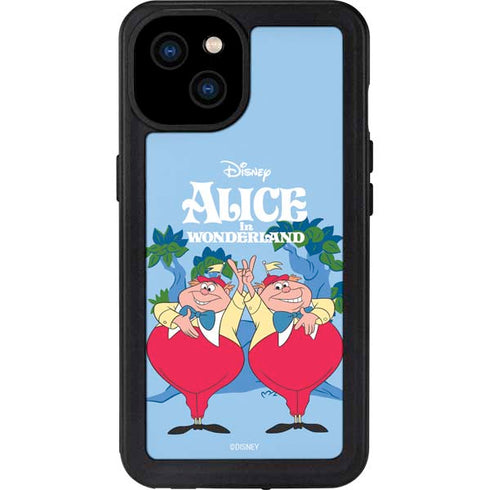 Disney Alice in Wonderland Tweedle Dee and Tweedle Dum iPhone 15 Plus Waterproof Case