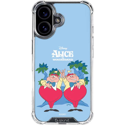 Disney Alice in Wonderland Tweedle Dee and Tweedle Dum iPhone 16 Plus Clear Case