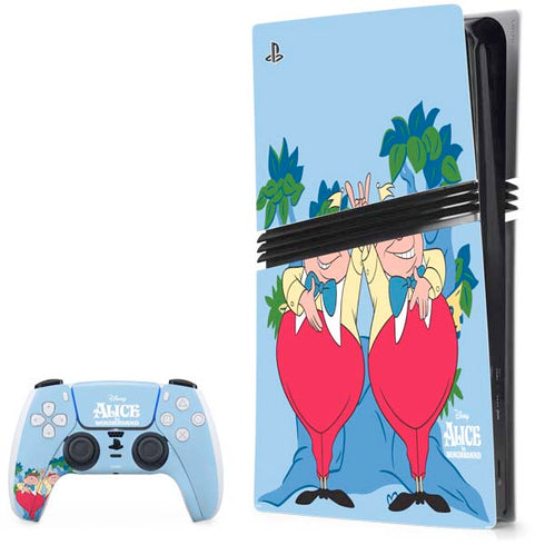 Disney Alice in Wonderland Tweedle Dee and Tweedle Dum PS5 Pro Bundle Skin
