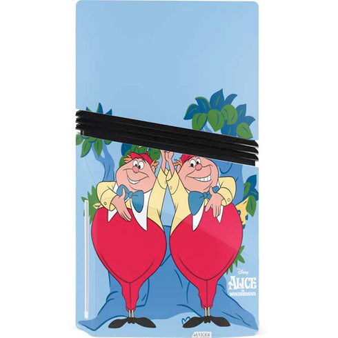 Disney Alice in Wonderland Tweedle Dee and Tweedle Dum PS5 Pro Disk Console Skin