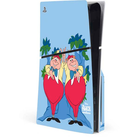Disney Alice in Wonderland Tweedle Dee and Tweedle Dum PS5 Slim Disk Console Skin