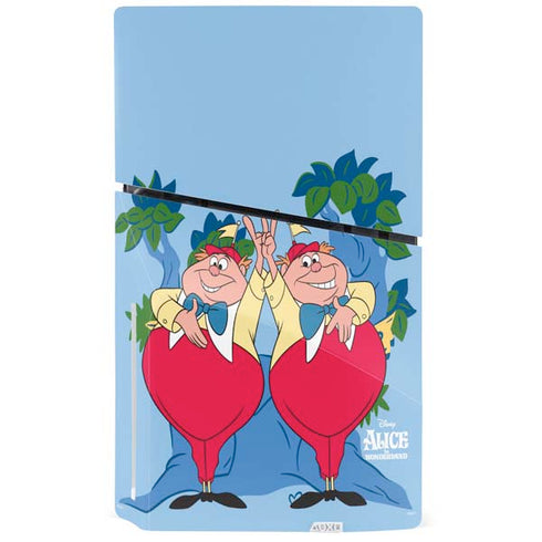 Disney Alice in Wonderland Tweedle Dee and Tweedle Dum PS5 Slim Disk Console Skin