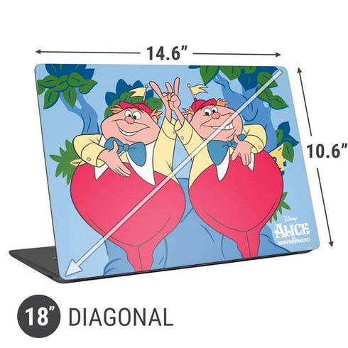 Disney Alice in Wonderland Tweedle Dee and Tweedle Dum Universal Laptop 18in (14.6 x 10.6in) Skin