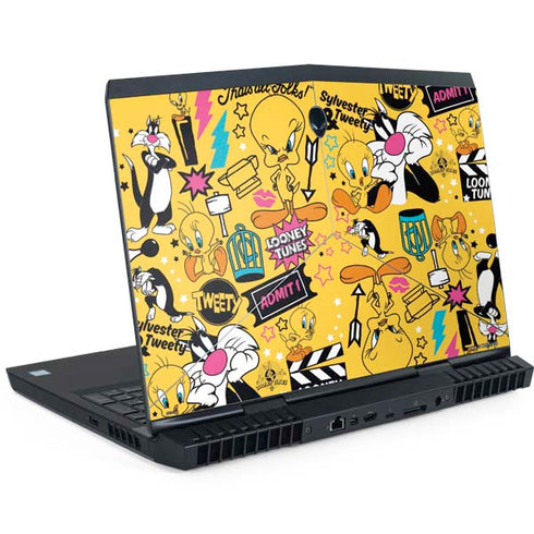 Looney Tunes Tweety and Sylvester Patches Dell Alienware Skin