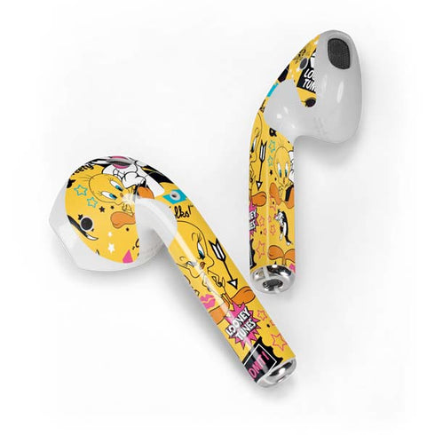 Looney Tunes Tweety and Sylvester Patches Apple AirPods Skin