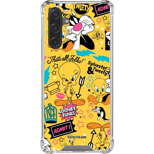 Looney Tunes Tweety and Sylvester Patches Galaxy A17 Clear Case