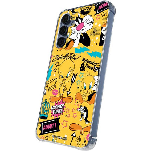 Looney Tunes Tweety and Sylvester Patches Galaxy A35 5G Clear Case