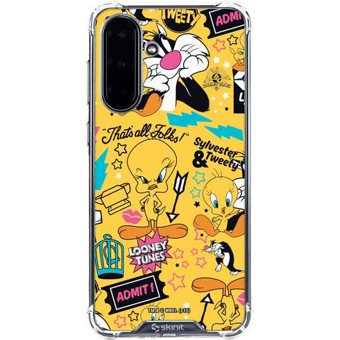 Looney Tunes Tweety and Sylvester Patches Galaxy A36 5G Clear Case