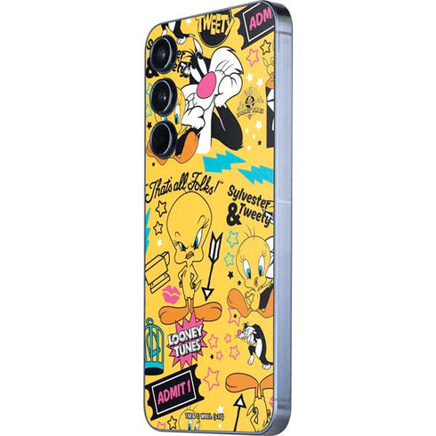 Looney Tunes Tweety and Sylvester Patches Galaxy A55 5G Skin