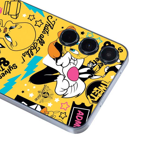Looney Tunes Tweety and Sylvester Patches Galaxy A55 5G Skin