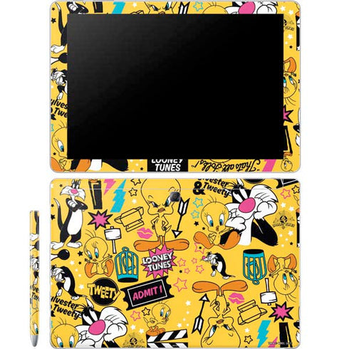 Looney Tunes Tweety and Sylvester Patches Galaxy Book 12in Skin