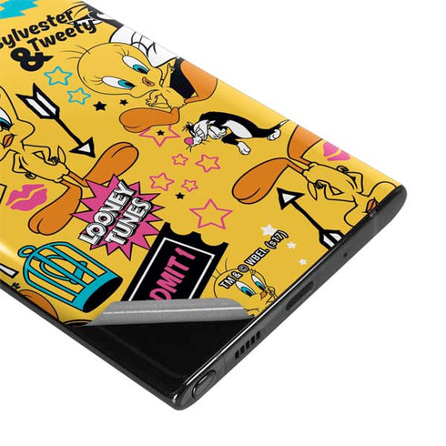 Looney Tunes Tweety and Sylvester Patches Galaxy Note 10 Plus Skin