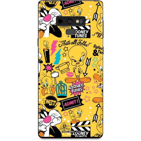 Looney Tunes Tweety and Sylvester Patches Galaxy Note 9 Skin