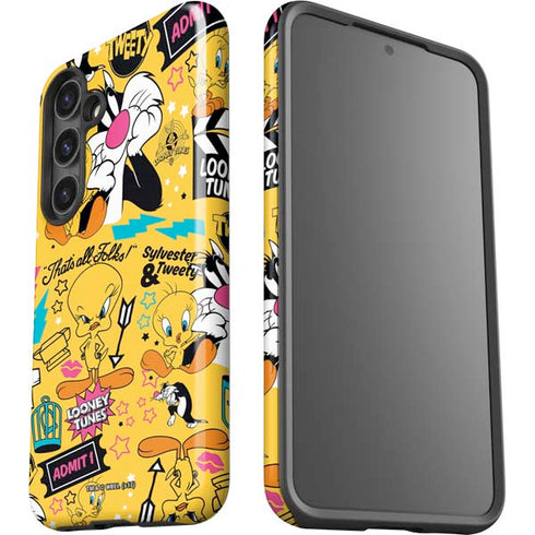 Looney Tunes Tweety and Sylvester Patches Galaxy S25 Impact Case