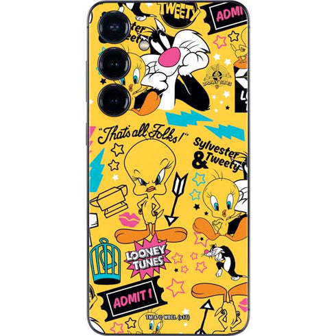 Looney Tunes Tweety and Sylvester Patches Galaxy S25 Plus Skin