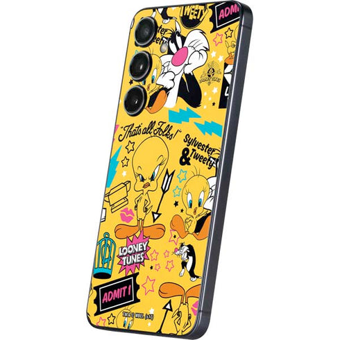 Looney Tunes Tweety and Sylvester Patches Galaxy S24 Plus Skin
