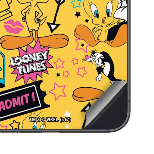Looney Tunes Tweety and Sylvester Patches Galaxy S25 Plus Skin