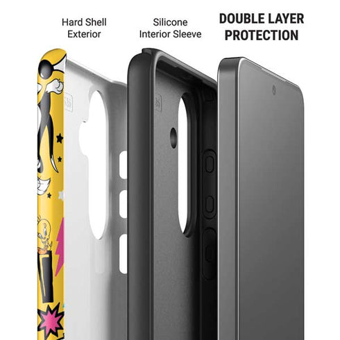 Looney Tunes Tweety and Sylvester Patches Galaxy S26 Impact Case