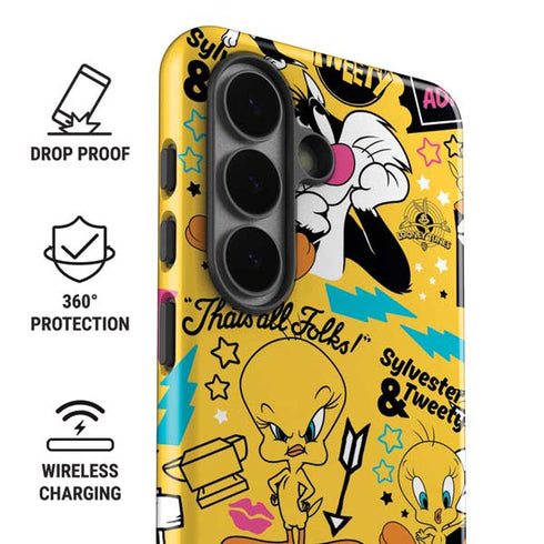 Looney Tunes Tweety and Sylvester Patches Galaxy S26 Plus Impact Case