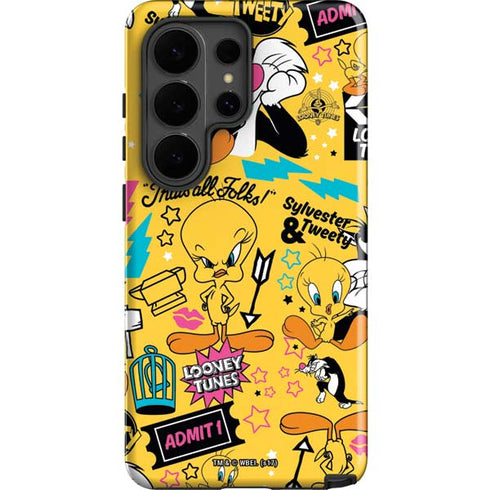 Looney Tunes Tweety and Sylvester Patches Galaxy S26 Ultra Impact Case