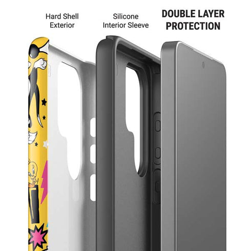 Looney Tunes Tweety and Sylvester Patches Galaxy S26 Ultra Impact Case