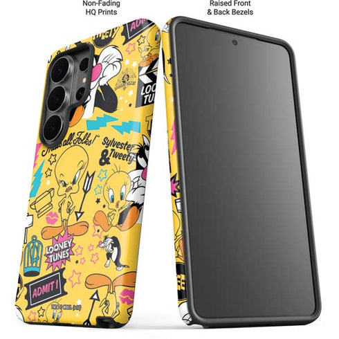 Looney Tunes Tweety and Sylvester Patches Galaxy S26 Ultra Impact Case