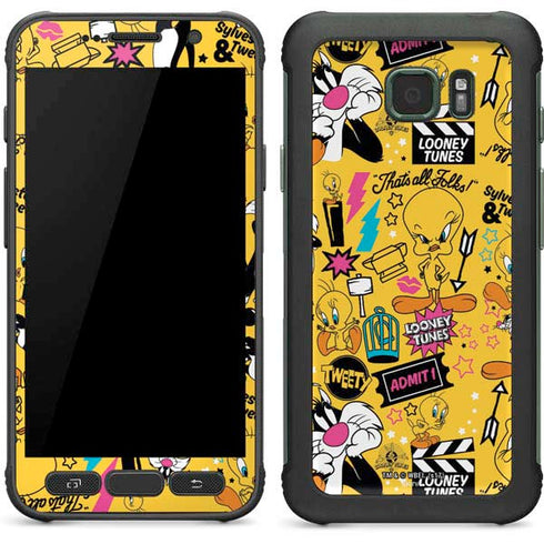Looney Tunes Tweety and Sylvester Patches Galaxy S7 Active Skin