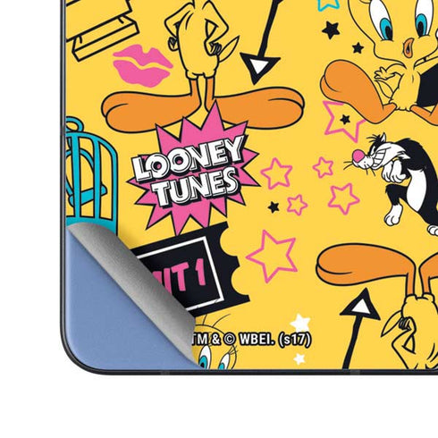 Looney Tunes Tweety and Sylvester Patches Galaxy Z Fold5 5G Skin