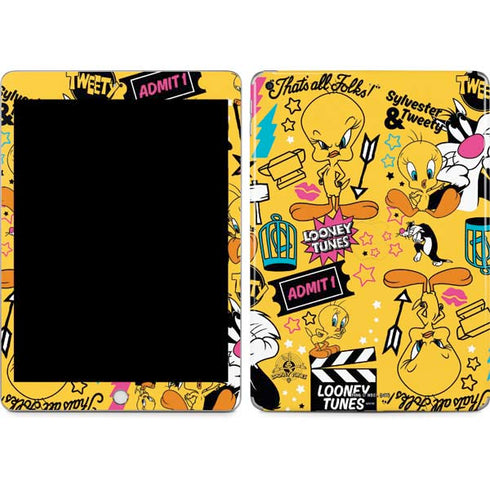 Looney Tunes Tweety and Sylvester Patches Apple iPad Skin