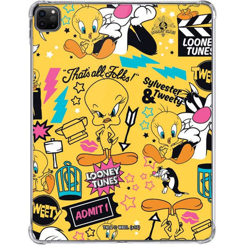 Looney Tunes Tweety and Sylvester Patches iPad Pro 11in (2024) Clear Case