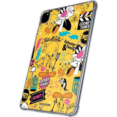 Looney Tunes Tweety and Sylvester Patches iPad Pro 11in (2024) Clear Case