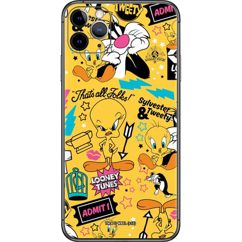 Looney Tunes Tweety and Sylvester Patches iPhone 11 Pro Max Skin