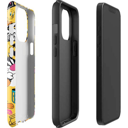 Looney Tunes Tweety and Sylvester Patches iPhone 15 Pro Impact Case