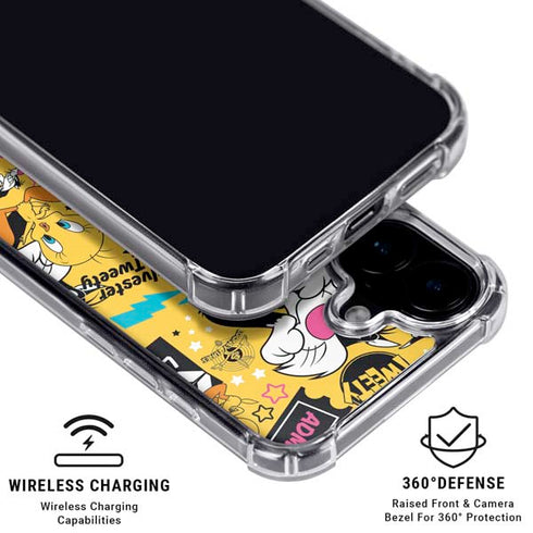 Looney Tunes Tweety and Sylvester Patches iPhone 16 MagSafe Case