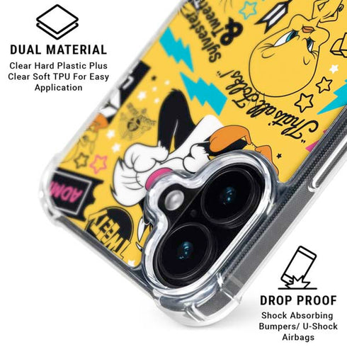 Looney Tunes Tweety and Sylvester Patches iPhone 16 MagSafe Case