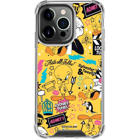 Looney Tunes Tweety and Sylvester Patches iPhone 16 Pro Clear Case