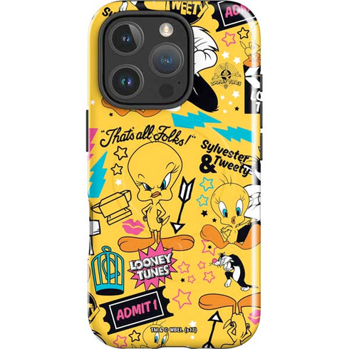 Looney Tunes Tweety and Sylvester Patches iPhone 16 Pro Magsafe Impact Case