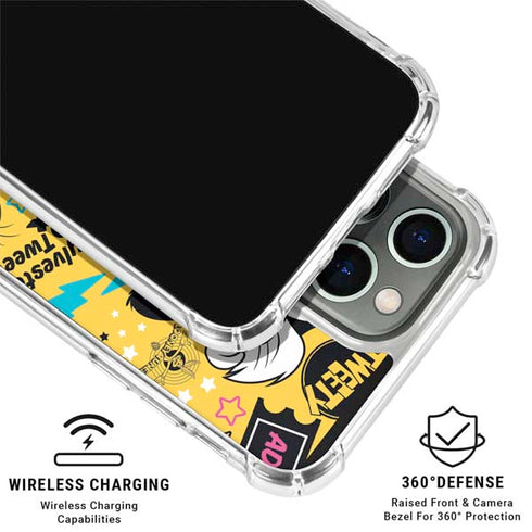 Looney Tunes Tweety and Sylvester Patches iPhone 16 Pro Max Clear Case