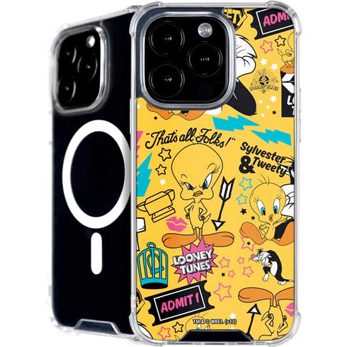 Looney Tunes Tweety and Sylvester Patches iPhone 16 Pro Max MagSafe Case
