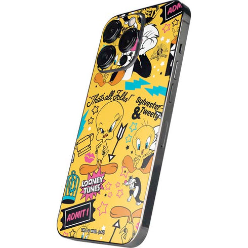Looney Tunes Tweety and Sylvester Patches iPhone 16 Pro Skin