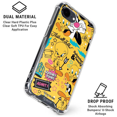 Looney Tunes Tweety and Sylvester Patches iPhone 16e Clear Case