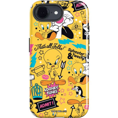 Looney Tunes Tweety and Sylvester Patches iPhone 16e Impact Case