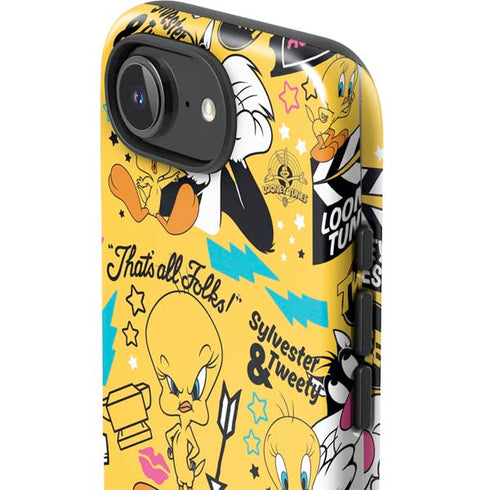 Looney Tunes Tweety and Sylvester Patches iPhone 16e Impact Case