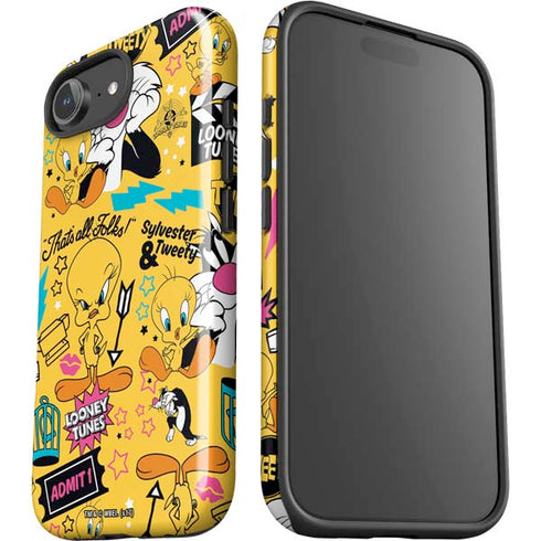Looney Tunes Tweety and Sylvester Patches iPhone 16e Impact Case