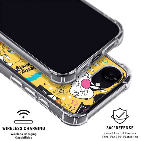 Looney Tunes Tweety and Sylvester Patches iPhone 16e MagSafe Case