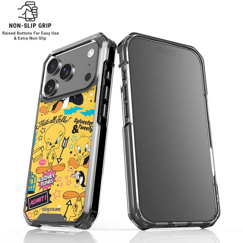 Looney Tunes Tweety and Sylvester Patches iPhone 18 Pro Clear Case