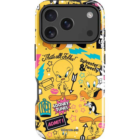 Looney Tunes Tweety and Sylvester Patches iPhone 18 Pro Max Impact Case